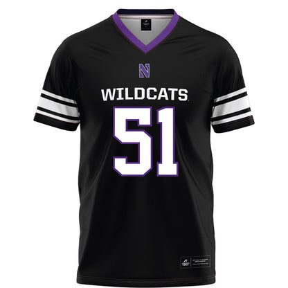Northwestern - NCAA Football : Miles Crutchley - Black Football Jersey-0