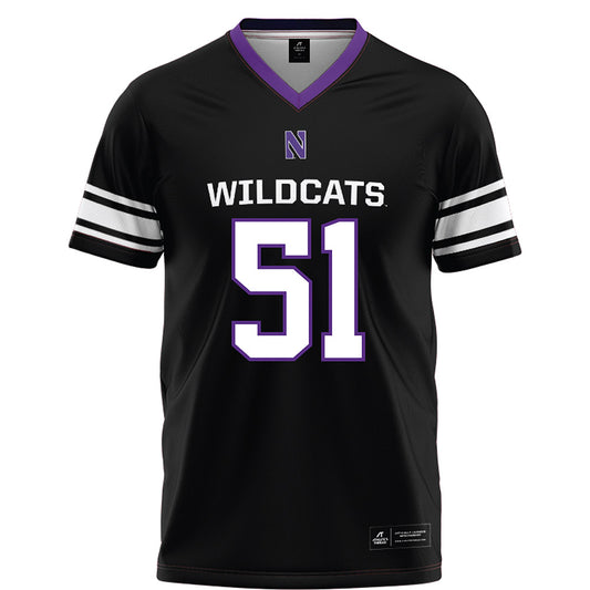 Northwestern - NCAA Football : Miles Crutchley - Black Football Jersey-0