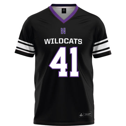 Northwestern - NCAA Football : Thomas Preckel - Black Football Jersey-0