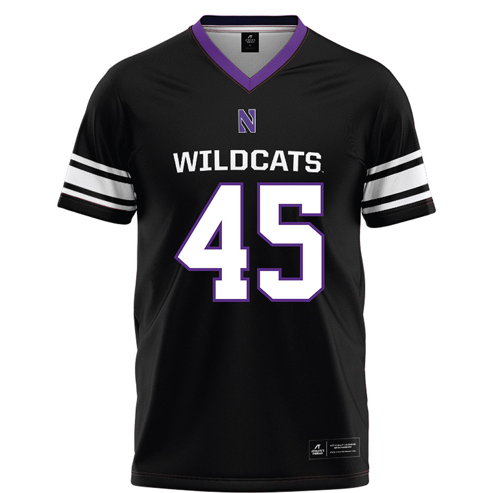 Northwestern - NCAA Football : Jack Sadowsky V - Black Football Jersey-0