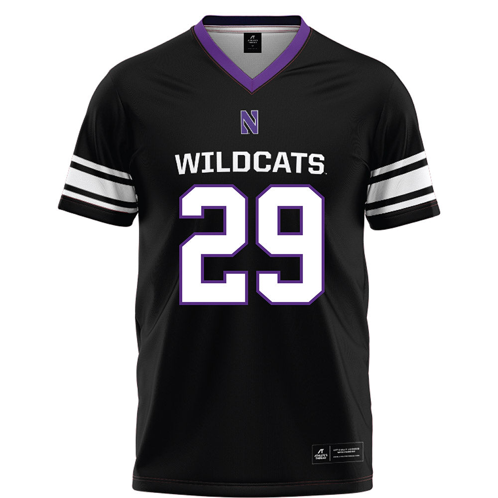 Northwestern - NCAA Football : Qayvier Johnson - Black Football Jersey-0