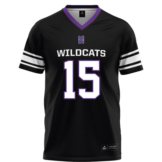 Northwestern - NCAA Football : Brendan Flakes - Black Football Jersey-0