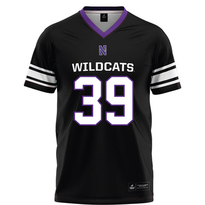 Northwestern - NCAA Football : Jack Florentine - Black Football Jersey