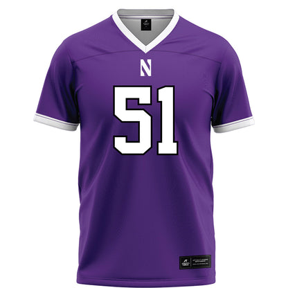 Northwestern - NCAA Football : Miles Crutchley - Fashion Jersey Football Jersey-0