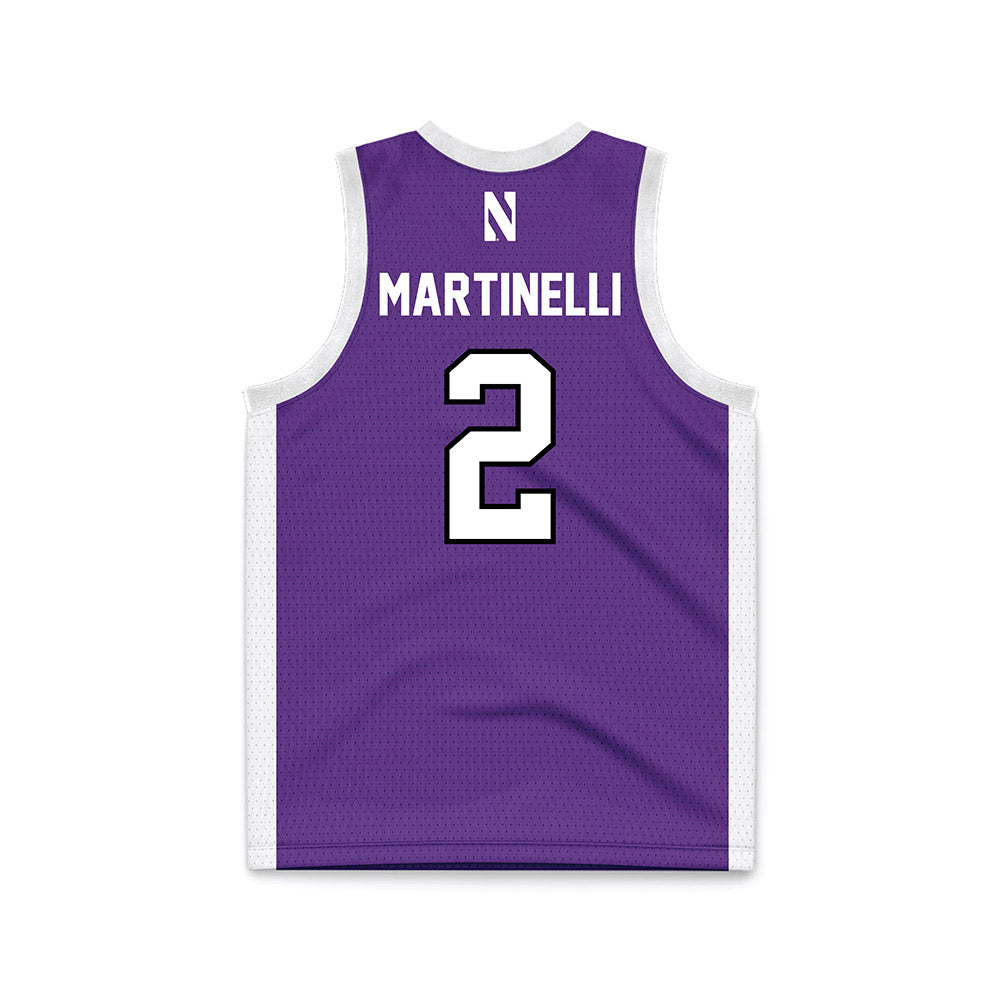 Northwestern - NCAA Men's Basketball : Nick Martinelli - Purple Basketball Jersey-1