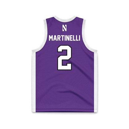 Northwestern - NCAA Men's Basketball : Nick Martinelli - Purple Basketball Jersey-1