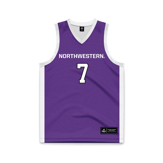 Northwestern - NCAA Women's Basketball : Caroline Lau - Purple Basketball Jersey-0