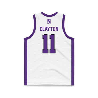 Northwestern - NCAA Men's Basketball : Jordan Clayton - White Basketball Jersey