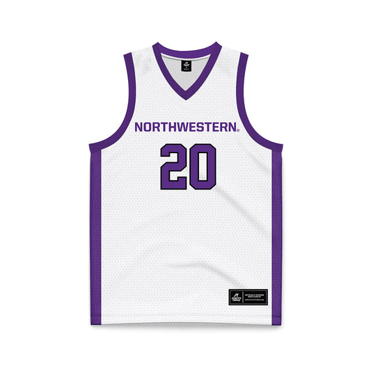 Northwestern - NCAA Men's Basketball : Justin Mullins - White Basketball Jersey