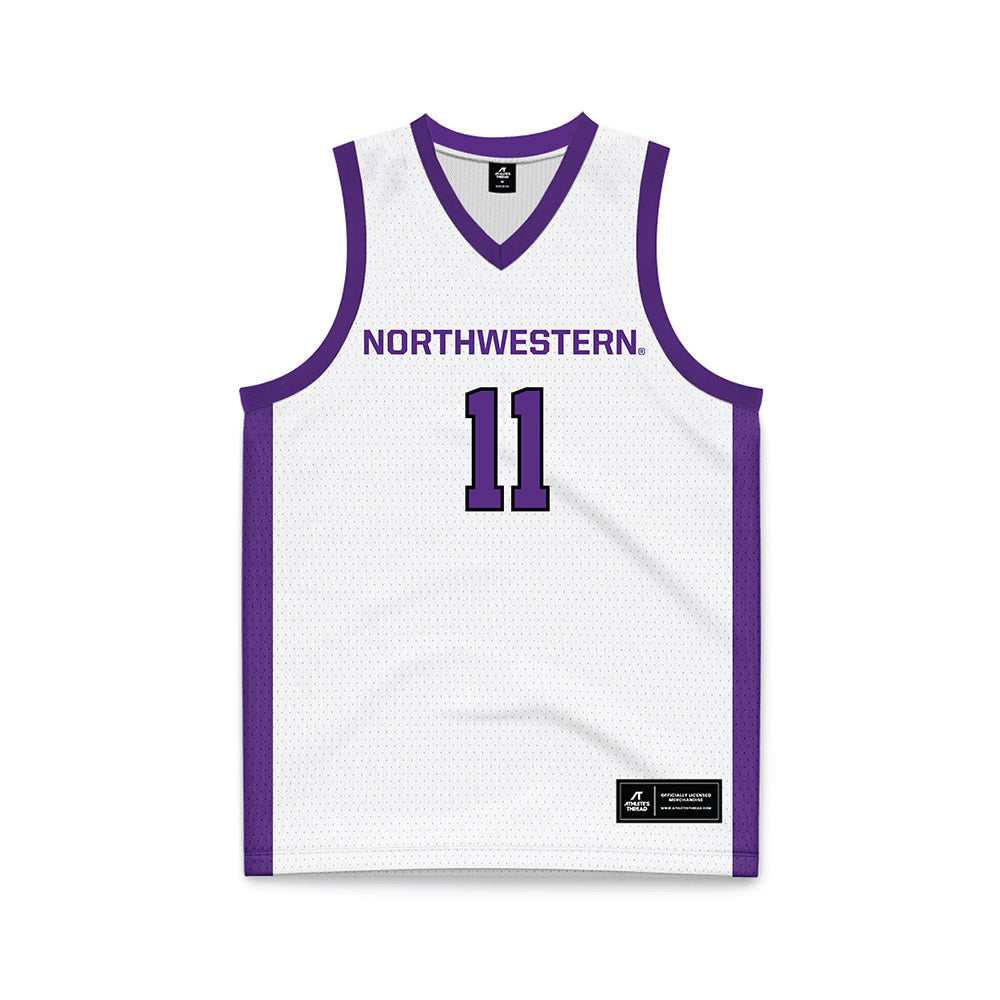 Northwestern - NCAA Men's Basketball : Jordan Clayton - White Basketball Jersey