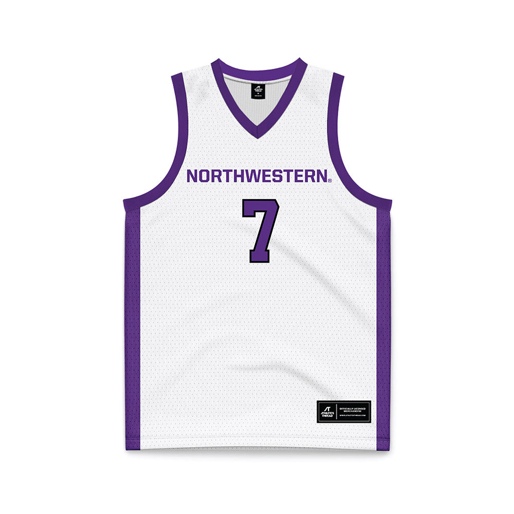 Northwestern - NCAA Women's Basketball : Caroline Lau - White Basketball Jersey-0