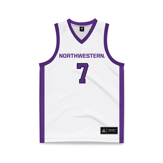 Northwestern - NCAA Women's Basketball : Caroline Lau - White Basketball Jersey-0