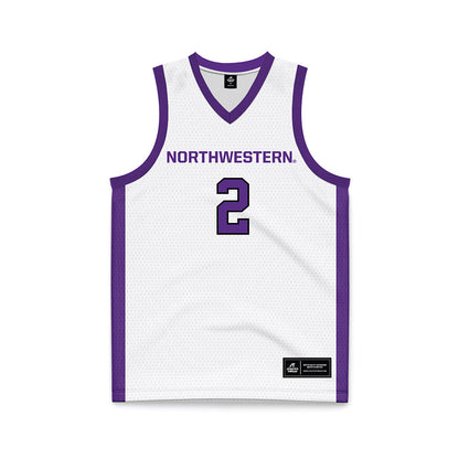 Northwestern - NCAA Men's Basketball : Nick Martinelli - White Basketball Jersey-0
