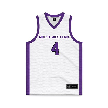 Northwestern - NCAA Men's Basketball : LA Pratt - White Basketball Jersey-0