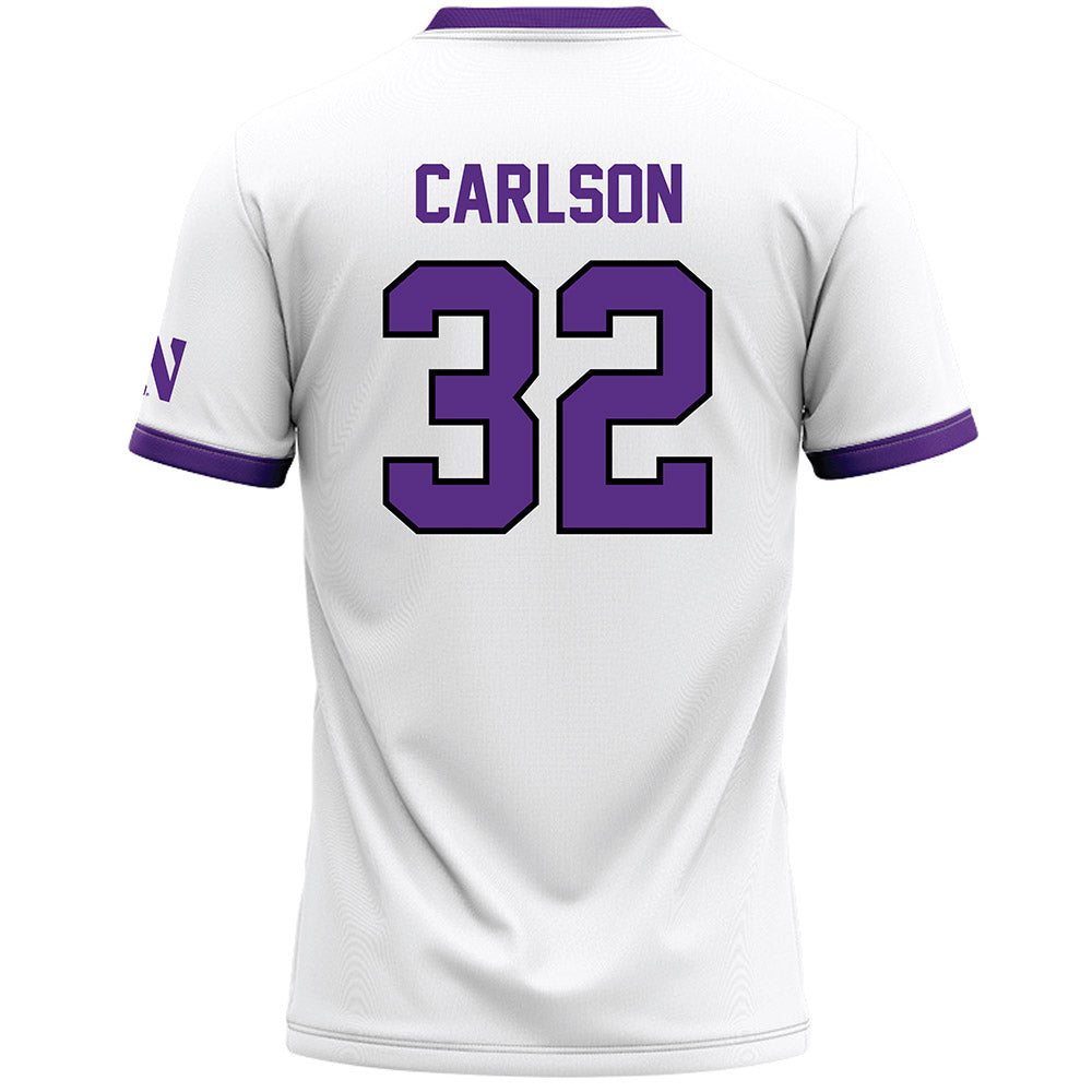 Northwestern - NCAA Women's Lacrosse : Liz Carlson - White Lacrosse Jersey -1