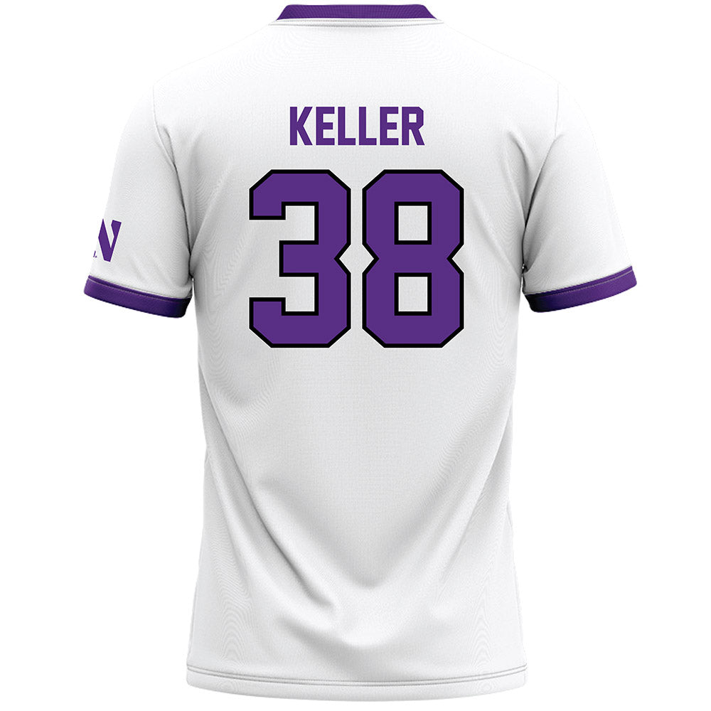 Northwestern - NCAA Women's Lacrosse : Kate Keller - White Lacrosse Jersey -1
