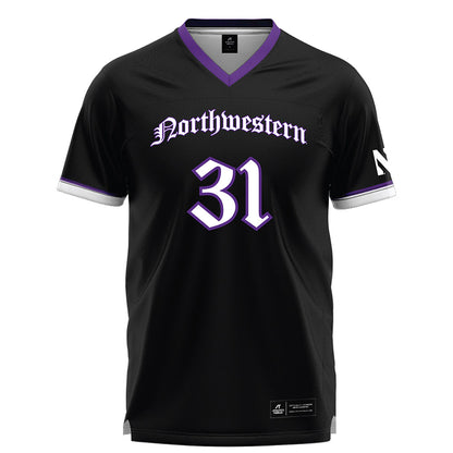 Northwestern - NCAA Women's Lacrosse : Mary Carroll - Black Lacrosse Jersey -0