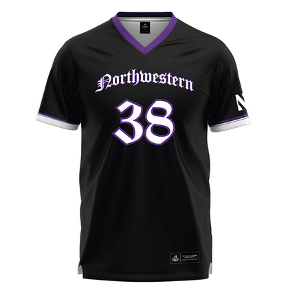Northwestern - NCAA Women's Lacrosse : Kate Keller - Black Lacrosse Jersey -0