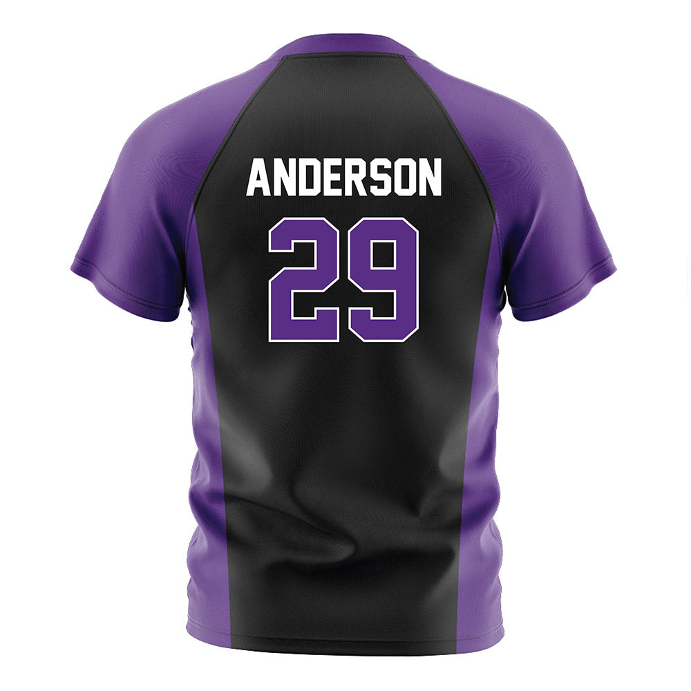 Northwestern - NCAA Women's Soccer : Gabby Anderson - Black Soccer Jersey-1