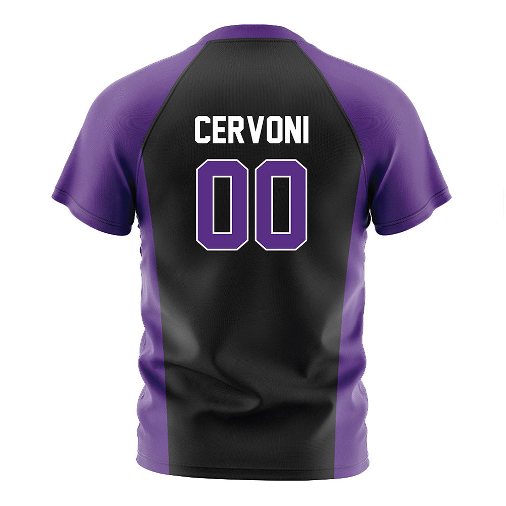 Northwestern - NCAA Men's Soccer : Gino Cervoni - Black Soccer Jersey-1