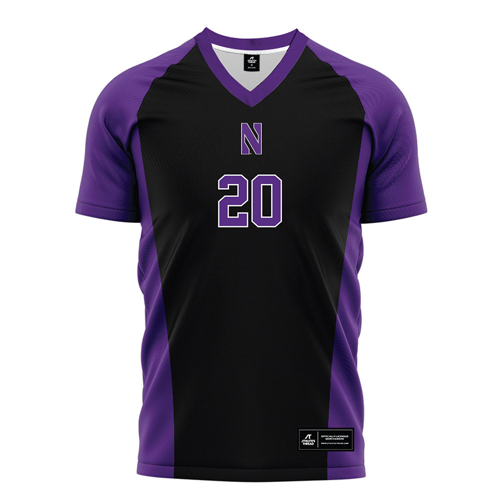 Northwestern - NCAA Men's Soccer : Gavin Baer - Black Soccer Jersey-0