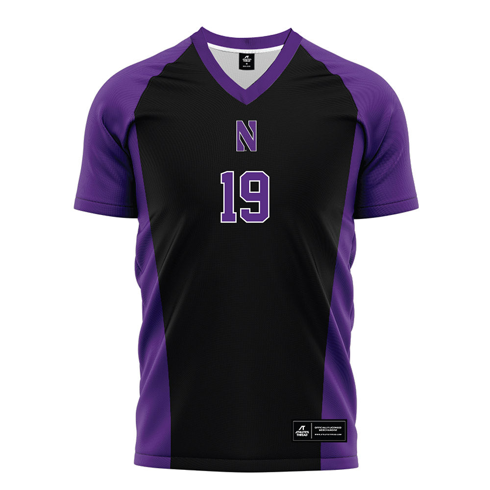 Northwestern - NCAA Men's Soccer : Fritz Volmar - Black Soccer Jersey-0