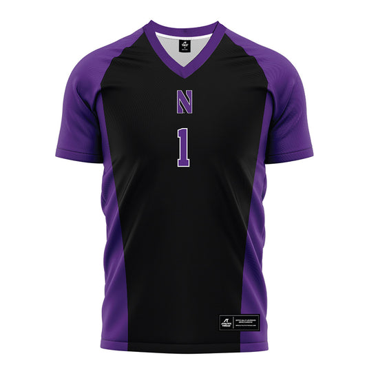 Northwestern - NCAA Men's Soccer : Rafael Ponce de Leon - Black Soccer Jersey-0