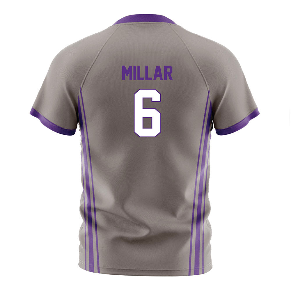 Northwestern - NCAA Men's Soccer : Andrew Millar - Gray Soccer Jersey-1
