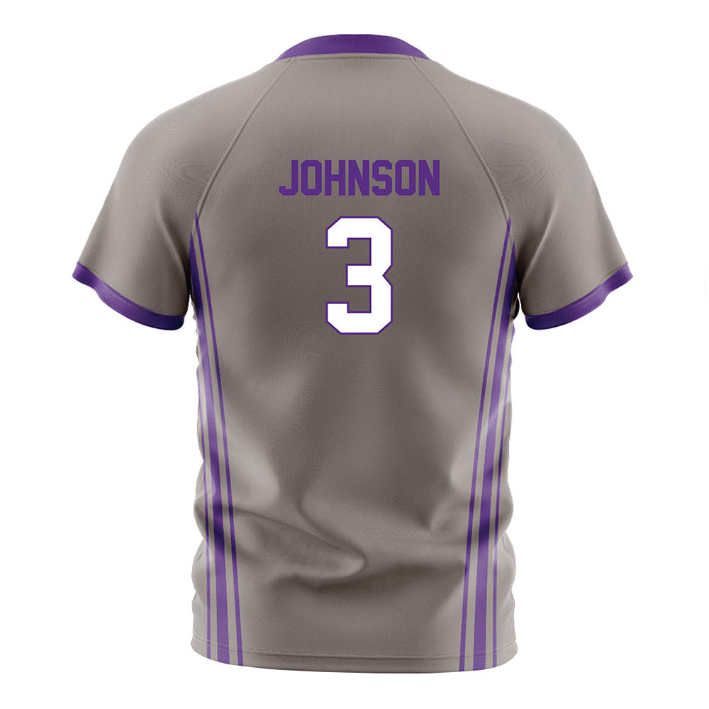 Northwestern - NCAA Men's Soccer : Andrew Johnson - Gray Soccer Jersey-1