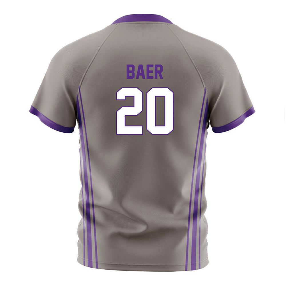 Northwestern - NCAA Men's Soccer : Gavin Baer - Gray Soccer Jersey-1