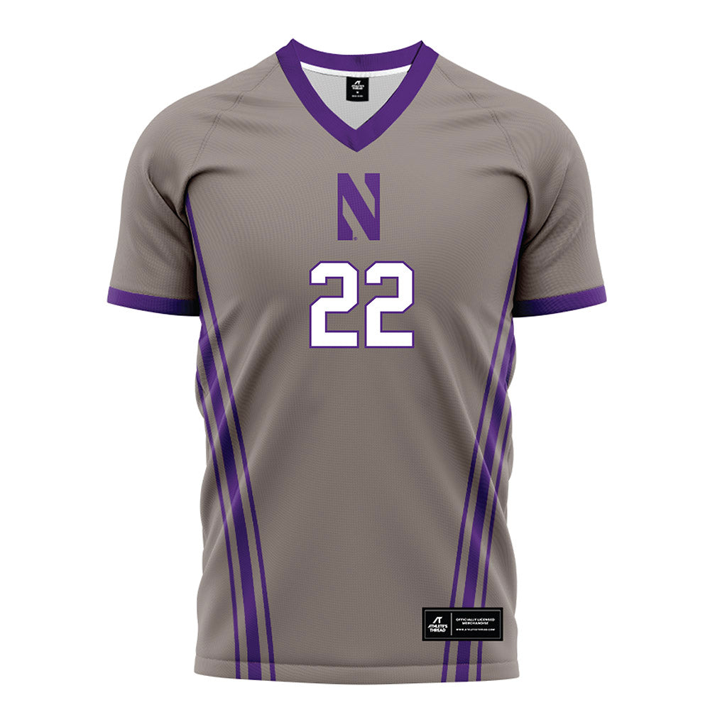 Northwestern - NCAA Women's Soccer : Olivia Elliott - Gray Soccer Jersey-0