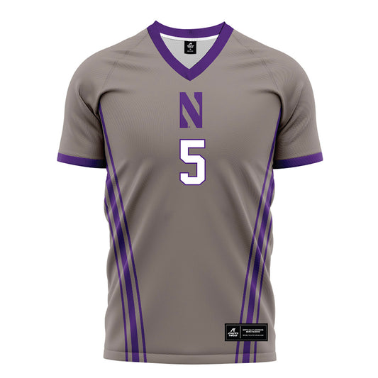 Northwestern - NCAA Men's Soccer : Josue Pfrommer - Gray Soccer Jersey-0