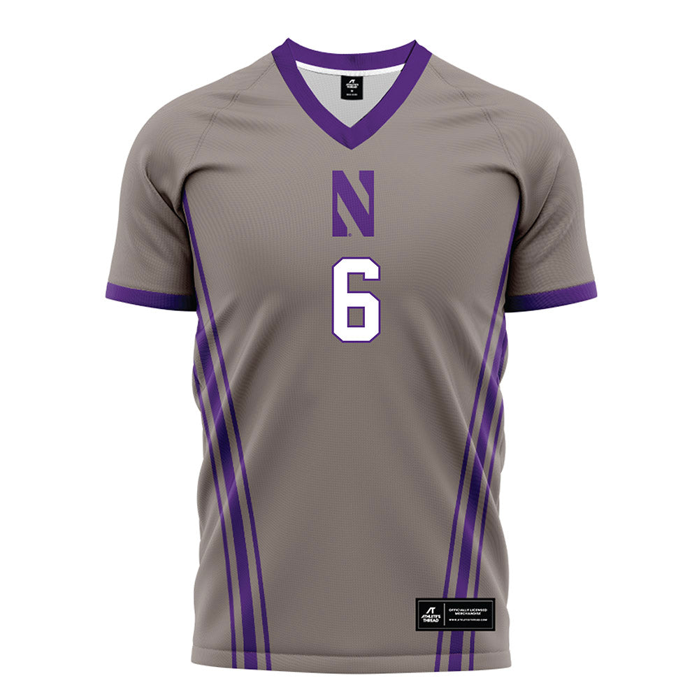 Northwestern - NCAA Men's Soccer : Andrew Millar - Gray Soccer Jersey-0
