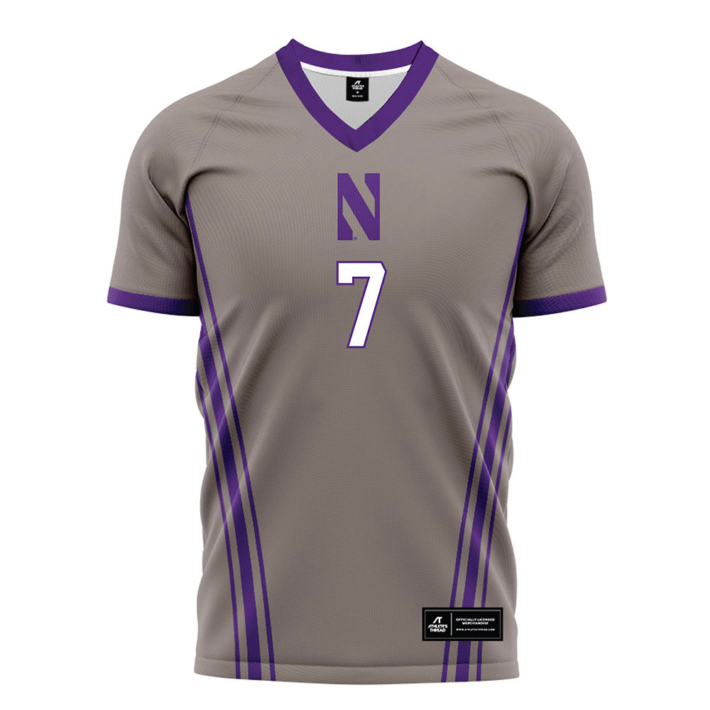 Northwestern - NCAA Women's Soccer : Mary Stroebel - Gray Soccer Jersey