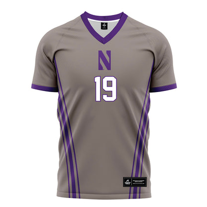 Northwestern - NCAA Men's Soccer : Fritz Volmar - Gray Soccer Jersey-0