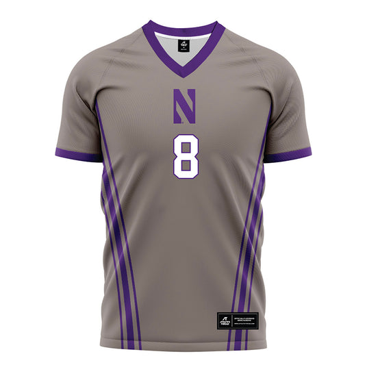 Northwestern - NCAA Men's Soccer : Gabriel Smyth - Gray Soccer Jersey-0