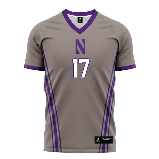 Northwestern - NCAA Men's Soccer : Gavin Baer - Gray Soccer Jersey-0