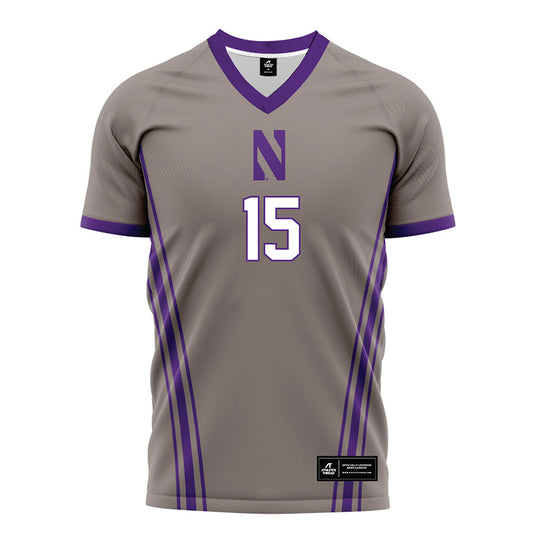 Northwestern - NCAA Men's Soccer : Doug Hainer - Gray Soccer Jersey-0