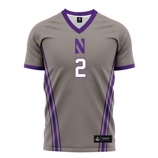 Northwestern - NCAA Women's Soccer : Elizabeth Cardwell - Gray Soccer Jersey-0
