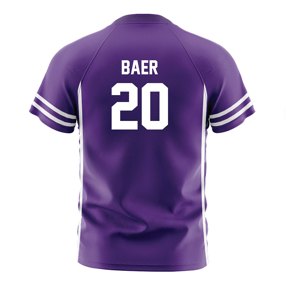 Northwestern - NCAA Men's Soccer : Gavin Baer - Purple Soccer Jersey-1