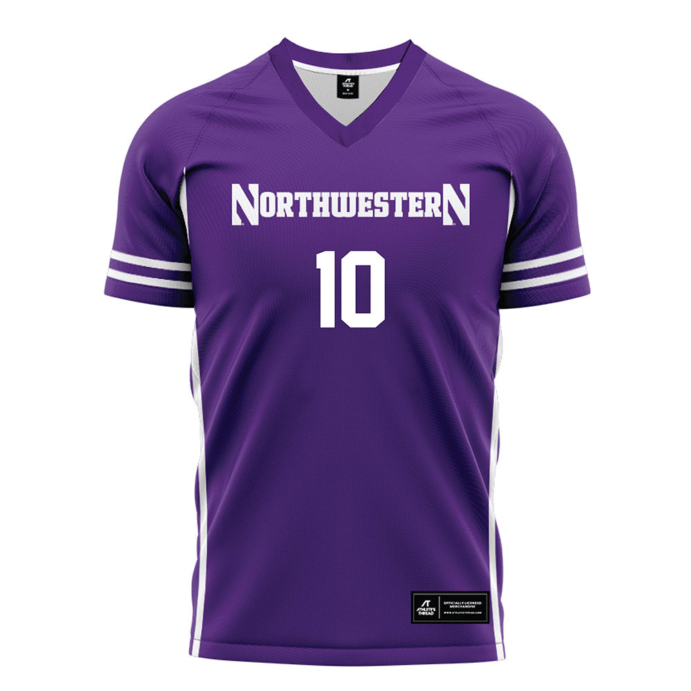 Northwestern - NCAA Men's Soccer : Yuval Nimrodi - Purple Soccer Jersey-0