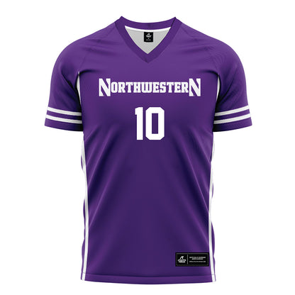Northwestern - NCAA Men's Soccer : Yuval Nimrodi - Purple Soccer Jersey-0