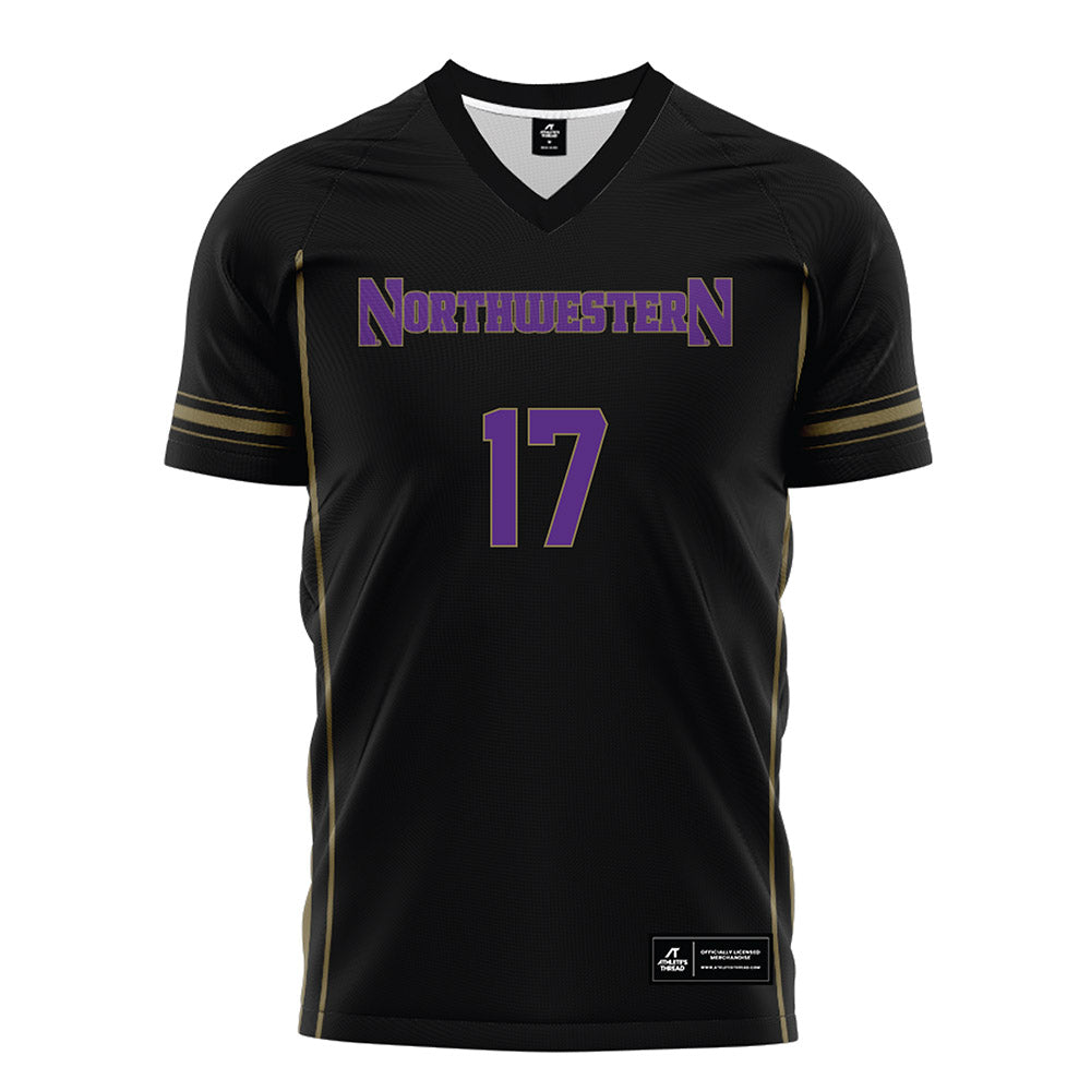 Northwestern - NCAA Women's Soccer : Presley Nevadomsky - Black Soccer Jersey-0