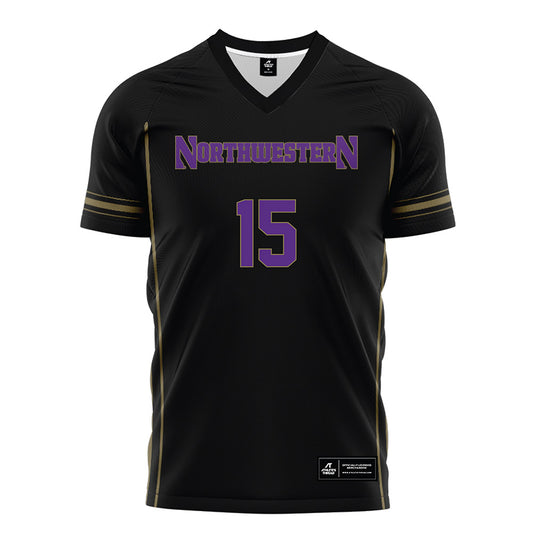 Northwestern - NCAA Women's Soccer : Alex Fallon - Black Soccer Jersey-0