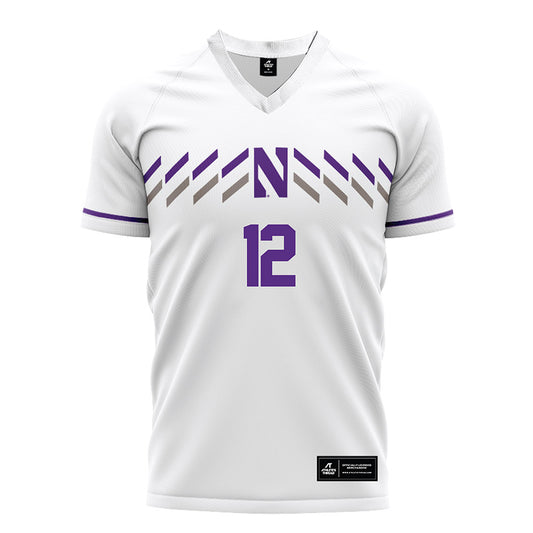 Northwestern - NCAA Women's Soccer : Amber Weaver - White Soccer Jersey-0