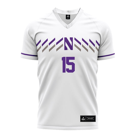 Northwestern - NCAA Women's Soccer : Alex Fallon - White Soccer Jersey-0