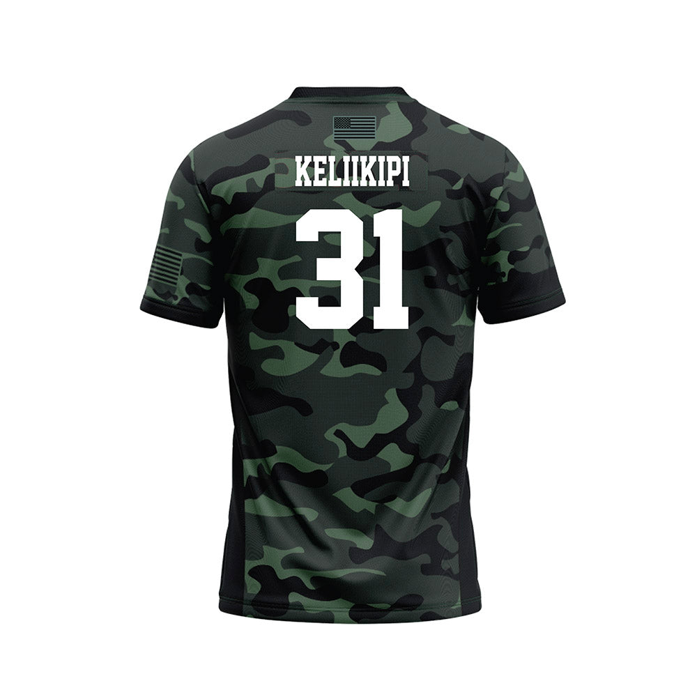 Hawaii - NCAA Football : Tryton Keliikipi - Camo Football Jersey-1