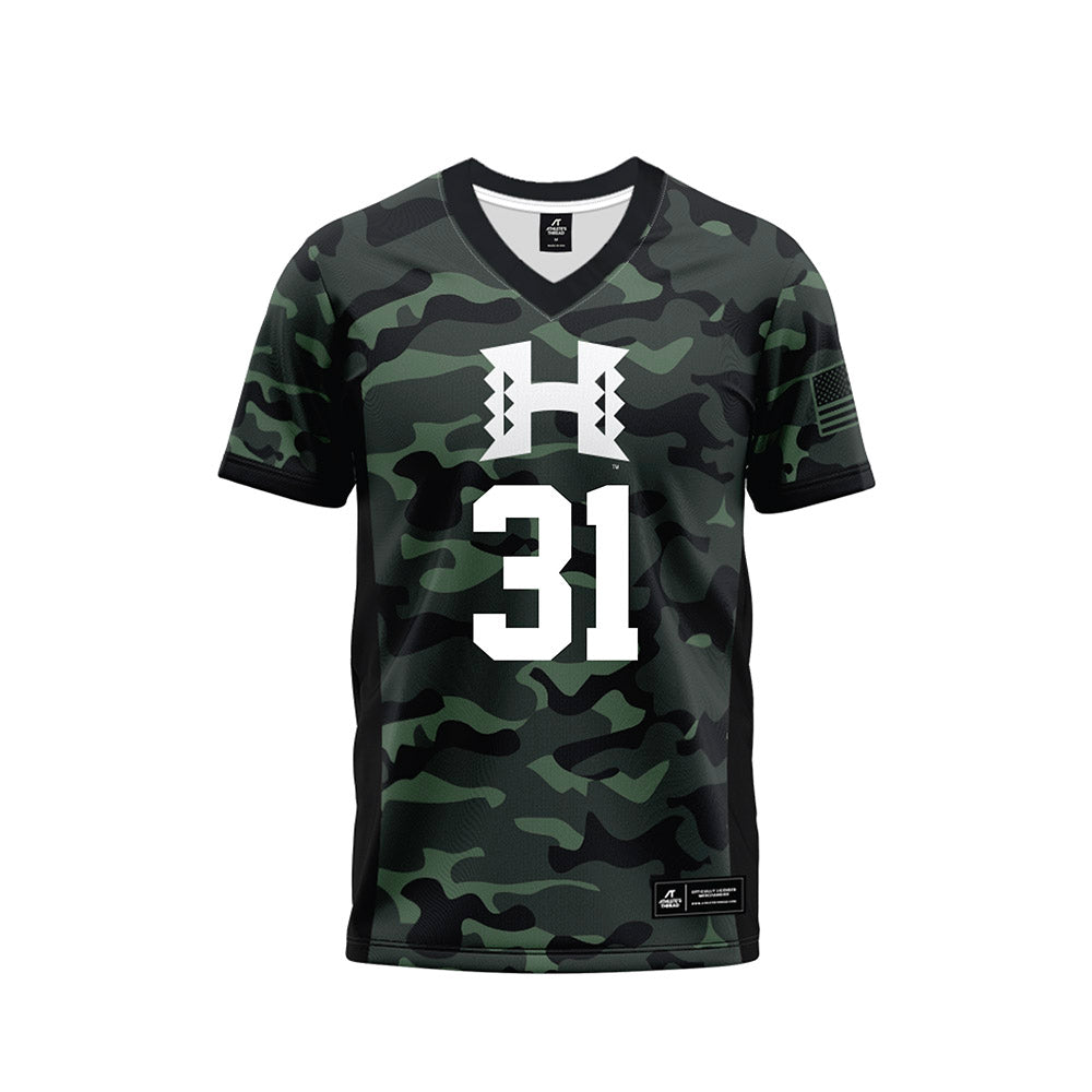 Hawaii - NCAA Football : Tryton Keliikipi - Camo Football Jersey-0