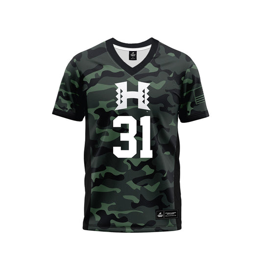 Hawaii - NCAA Football : Tryton Keli'ikipi - Camo Football Jersey-0