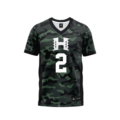 Hawaii - NCAA Football : Audric Harris - Camo Football Jersey-0